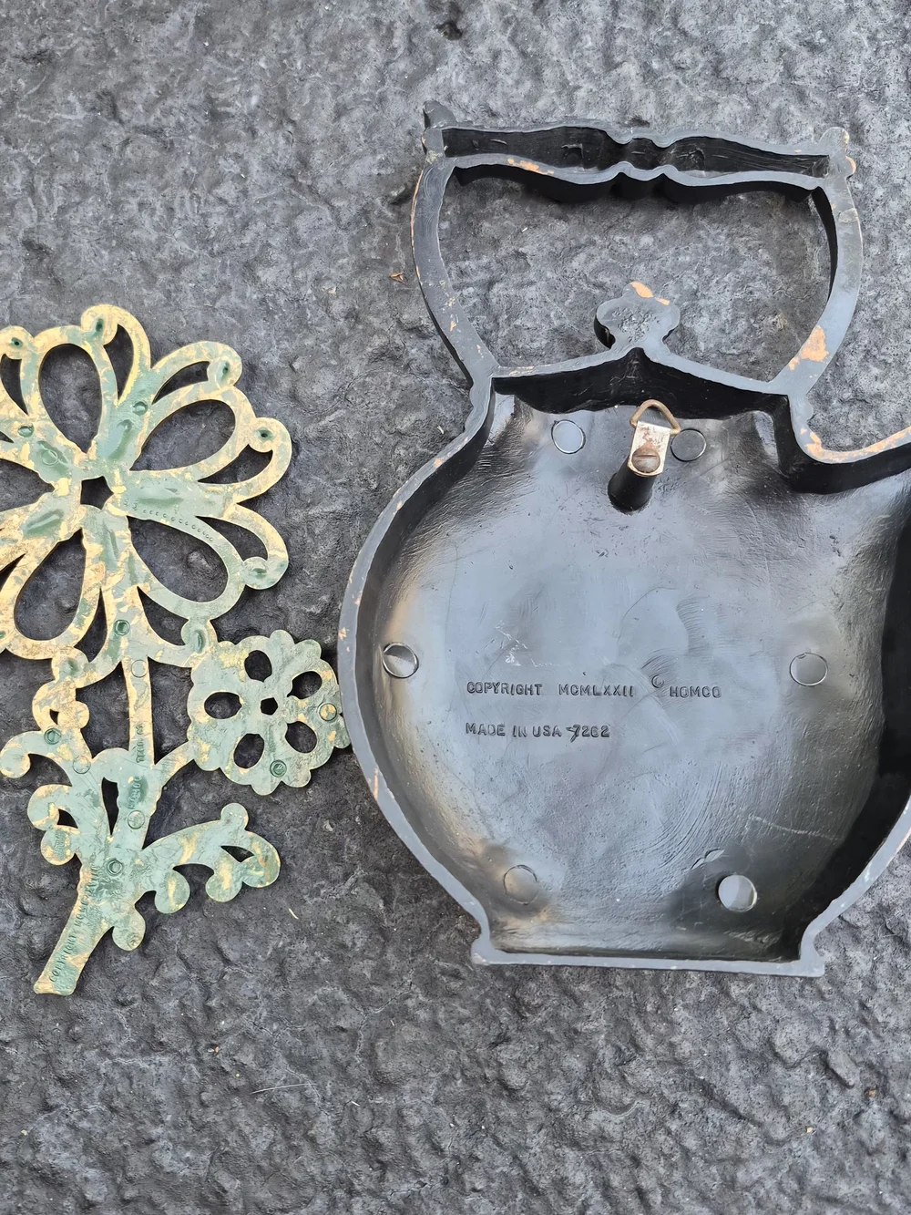 Vintage 1972 Homco Teapot and Flower Wall Decor Set